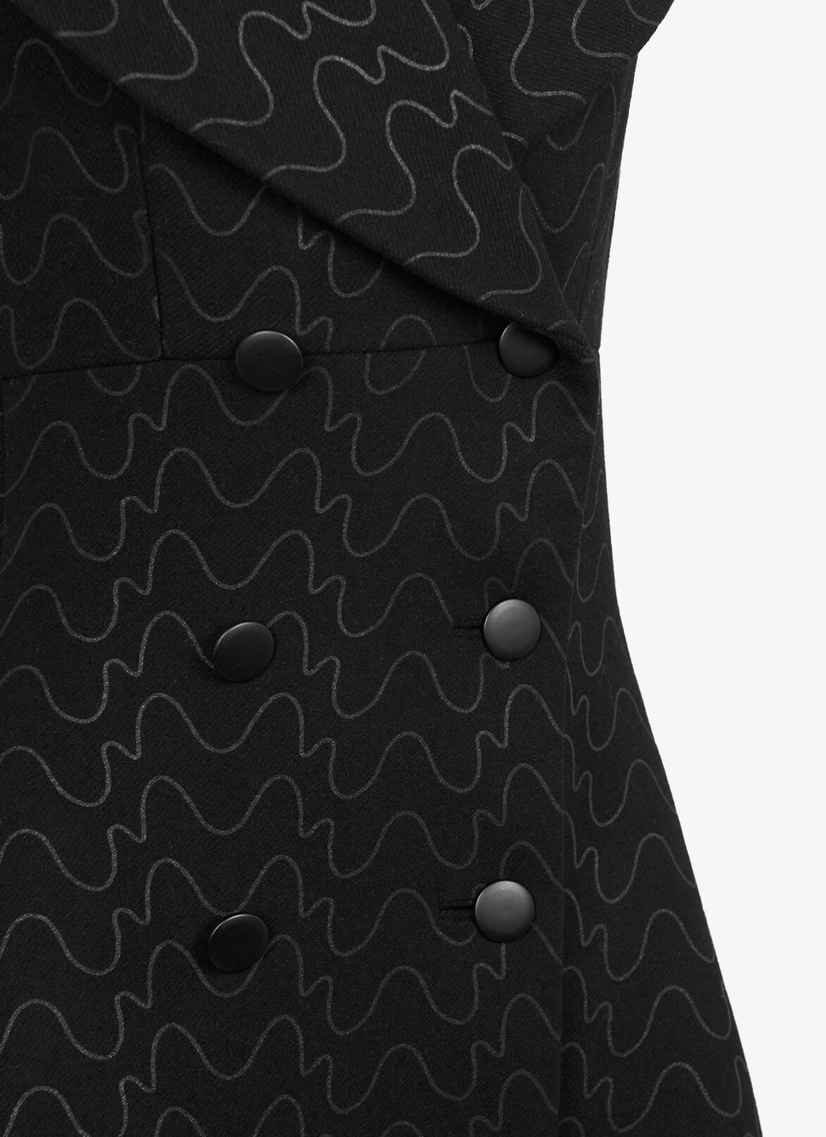 SLEEVELESS COAT DRAP FILIGRANE LUX BLACK/BLACK ALAÏA BLACK/BLACK SLEEVELESS COAT DRAP FILIGRANE LUX BLACK/BLACK